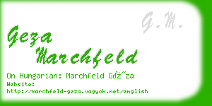 geza marchfeld business card